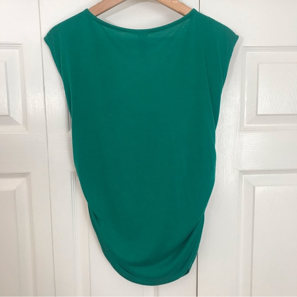 EUC No Boundaries/ Large/ Green Sleeveless Top/ Draped Collar/ Ruched Sides - Picture 3 of 9